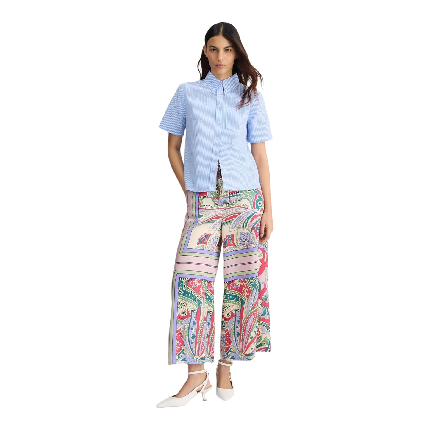 Liu Jo Printed Wide Leg Trousers - 6/8