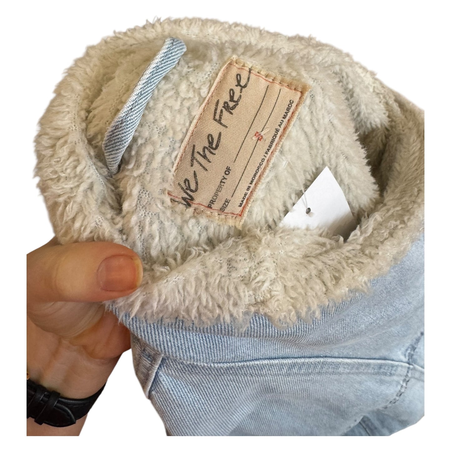 We The Free Twisted Heart Cozy Denim Jacket - 10/12 - NEW