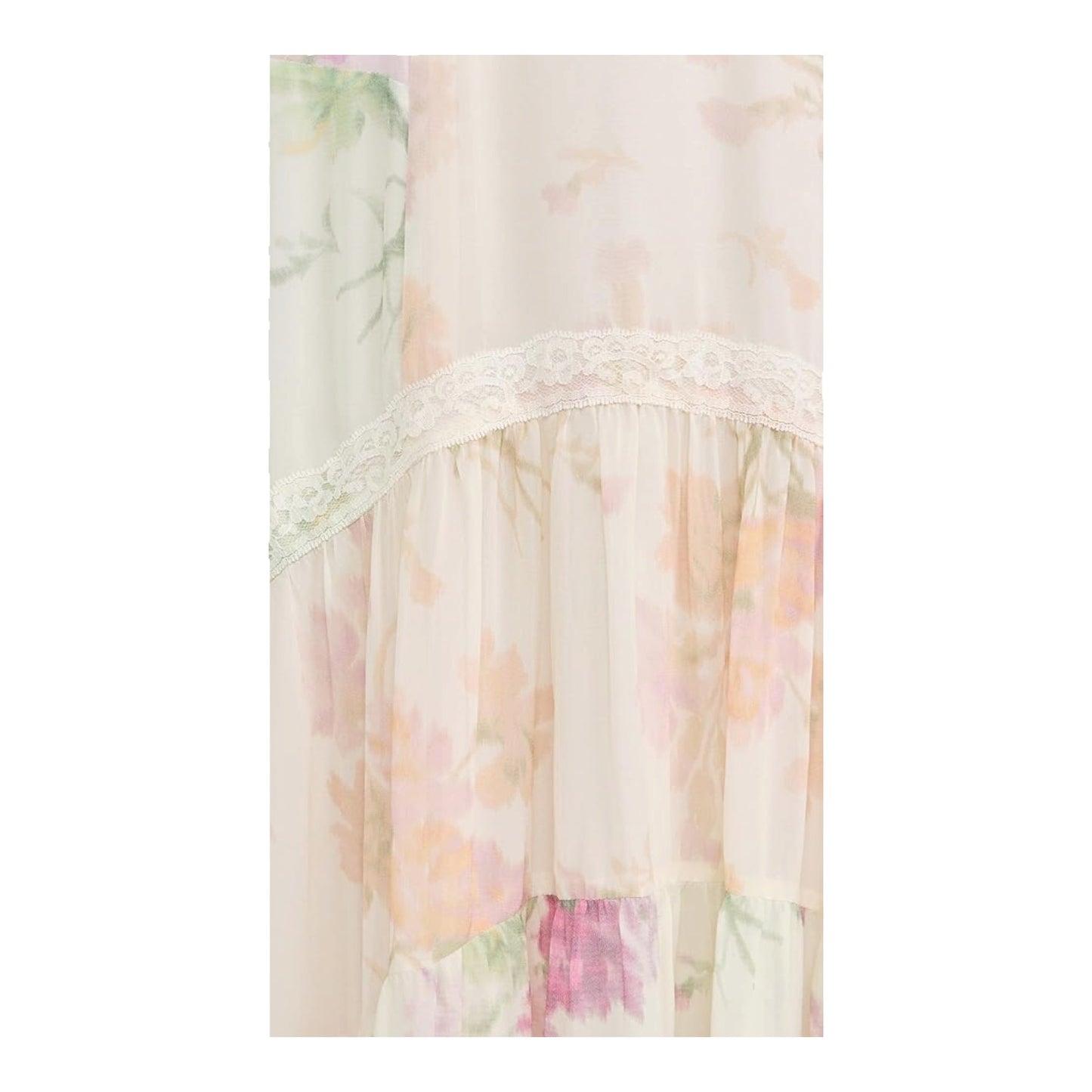 Loveshackfancy Roupell Floral Chiffon Maxi Dress Pink - 10