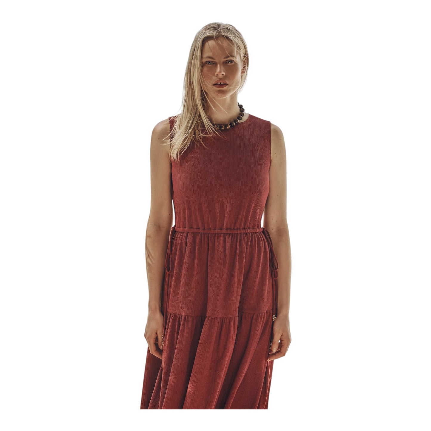 Jigsaw Brown Fine Crinkle Jersey Maxi Dress - 16