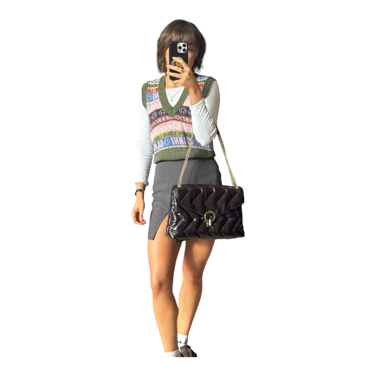 Sandro Yza Bag in Chocolate Brown