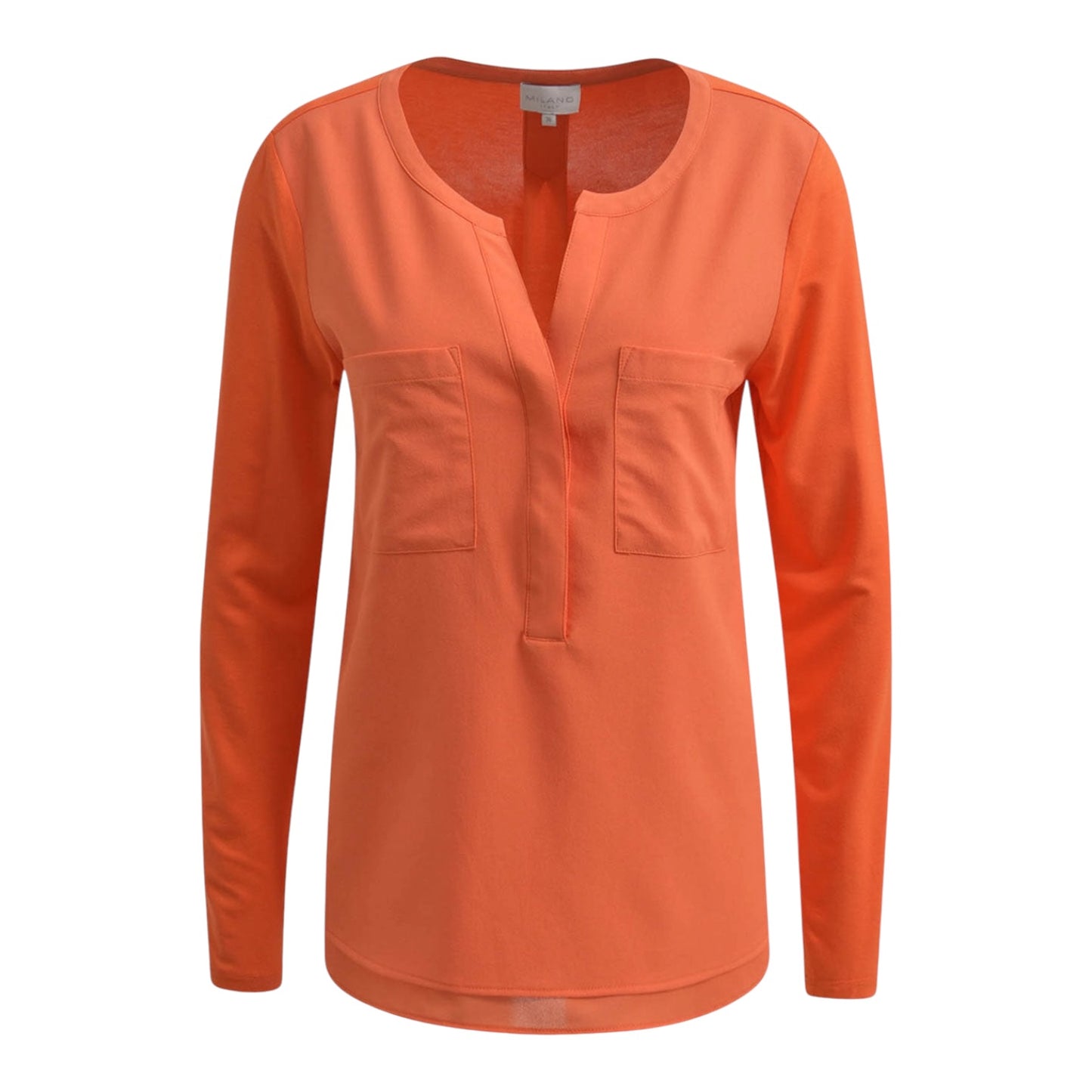 Milano Orange Notch Neck Top - 10 - NEW