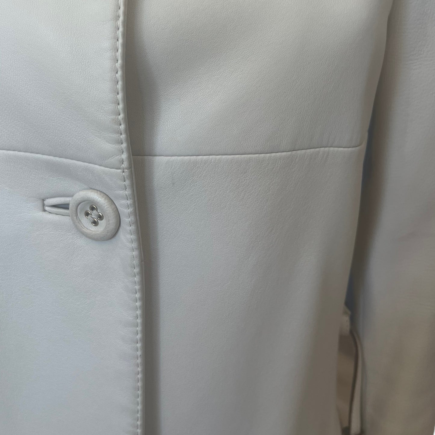 Max Mara Cream Leather Jacket