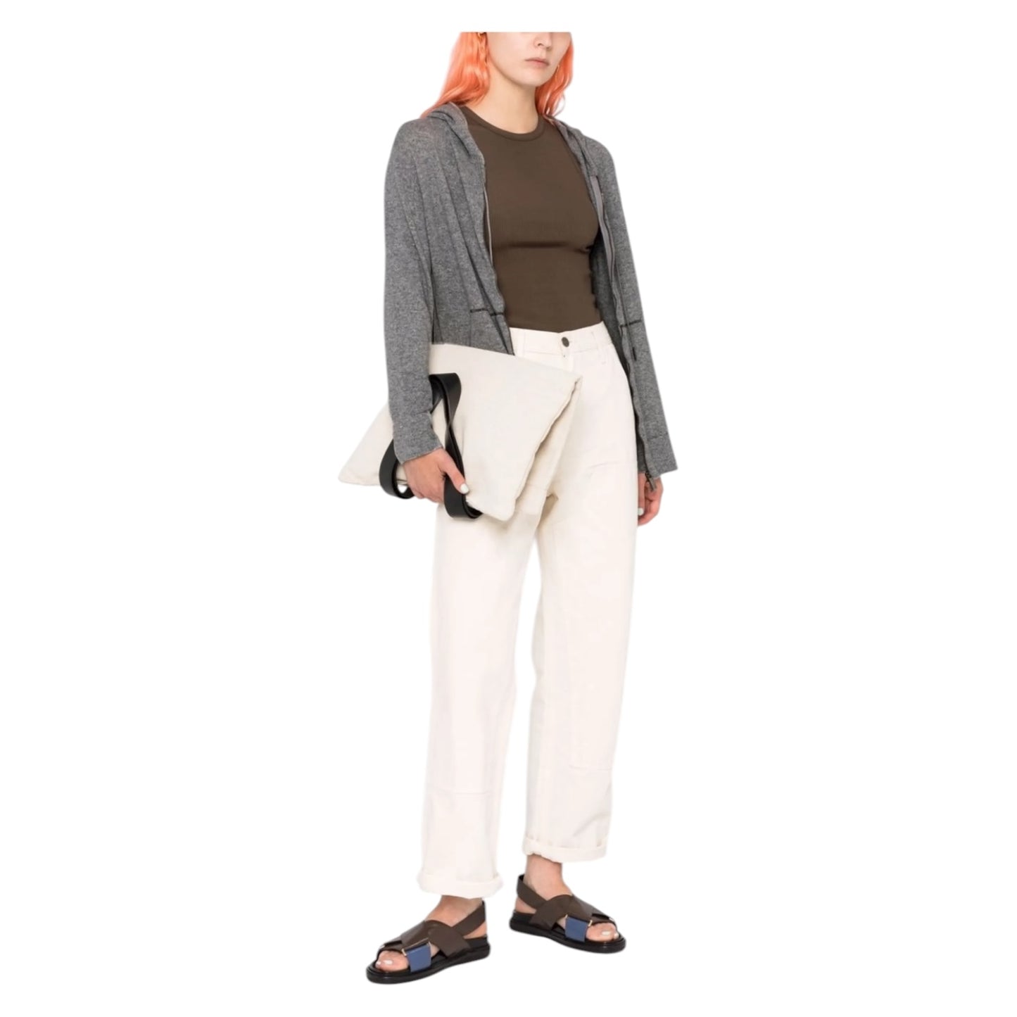 Fabiana Filippi Grey Hooded Zipped Cardigan - 14