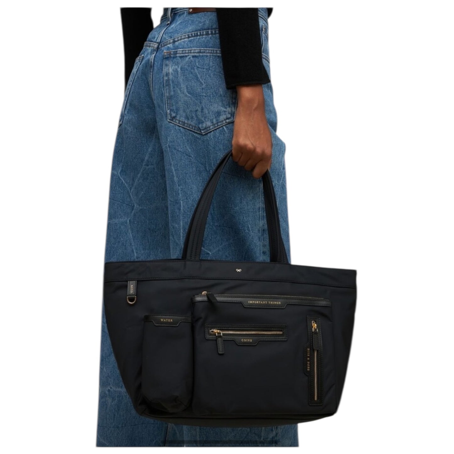 Anya Hindmarch Black E/W Multi Pocket Tote