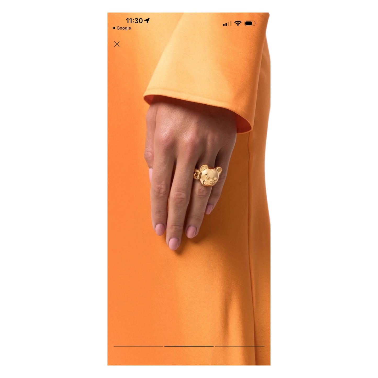 Moschino Teddy Bear Chain Link Ring - M