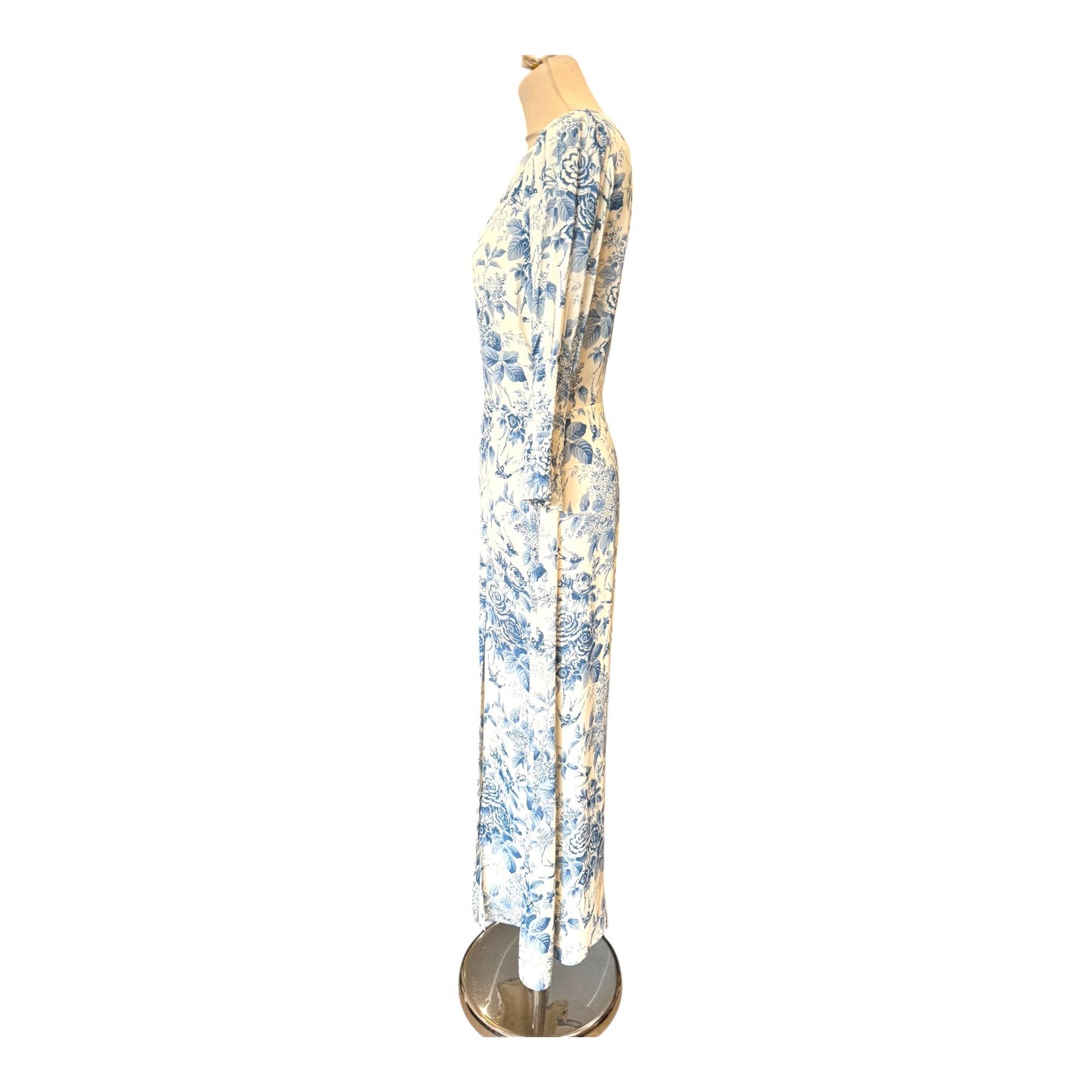 Reformation Carolena Blue and White Midi Dress - 10