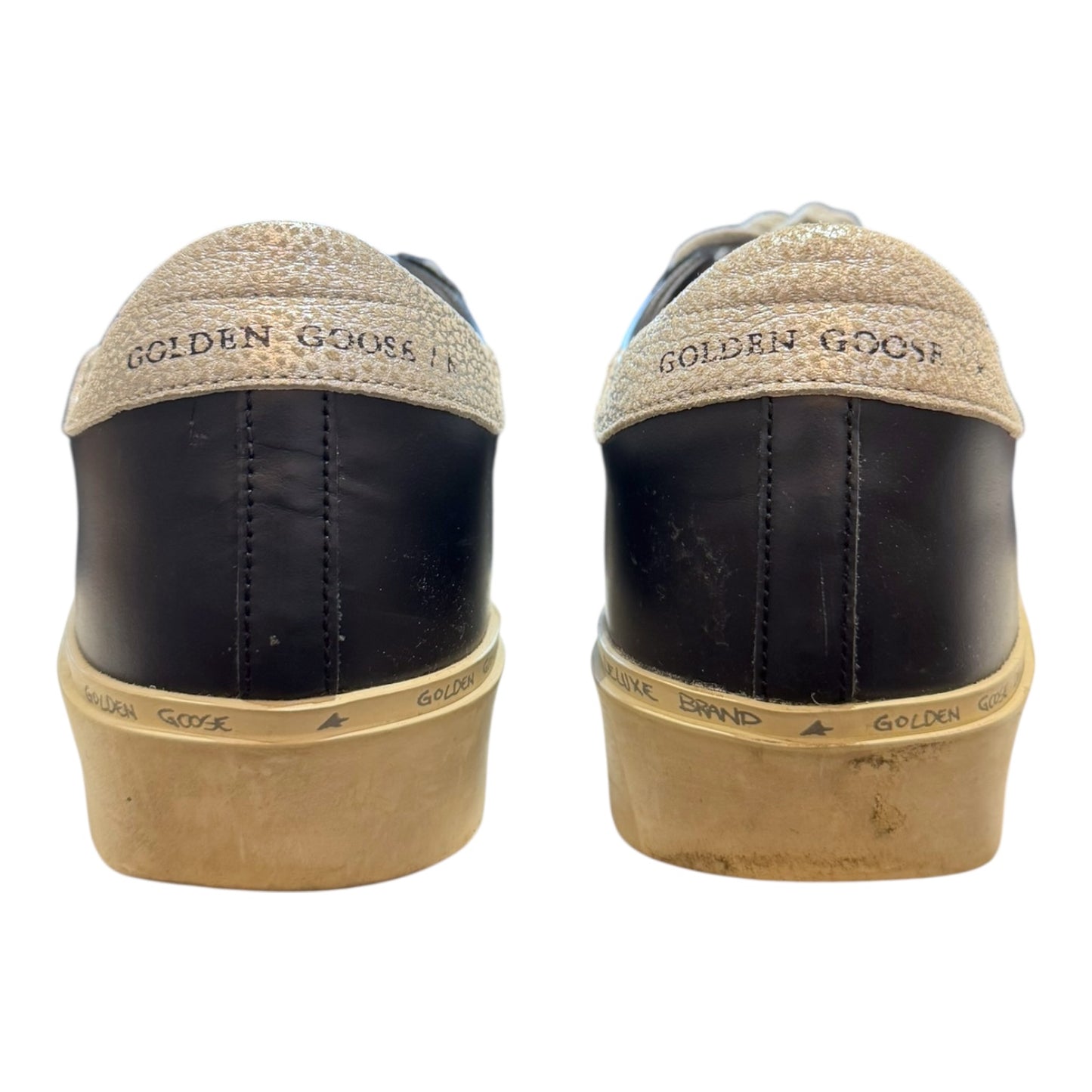 Golden Goose Hi Star in Black and Silver - 38 / 5