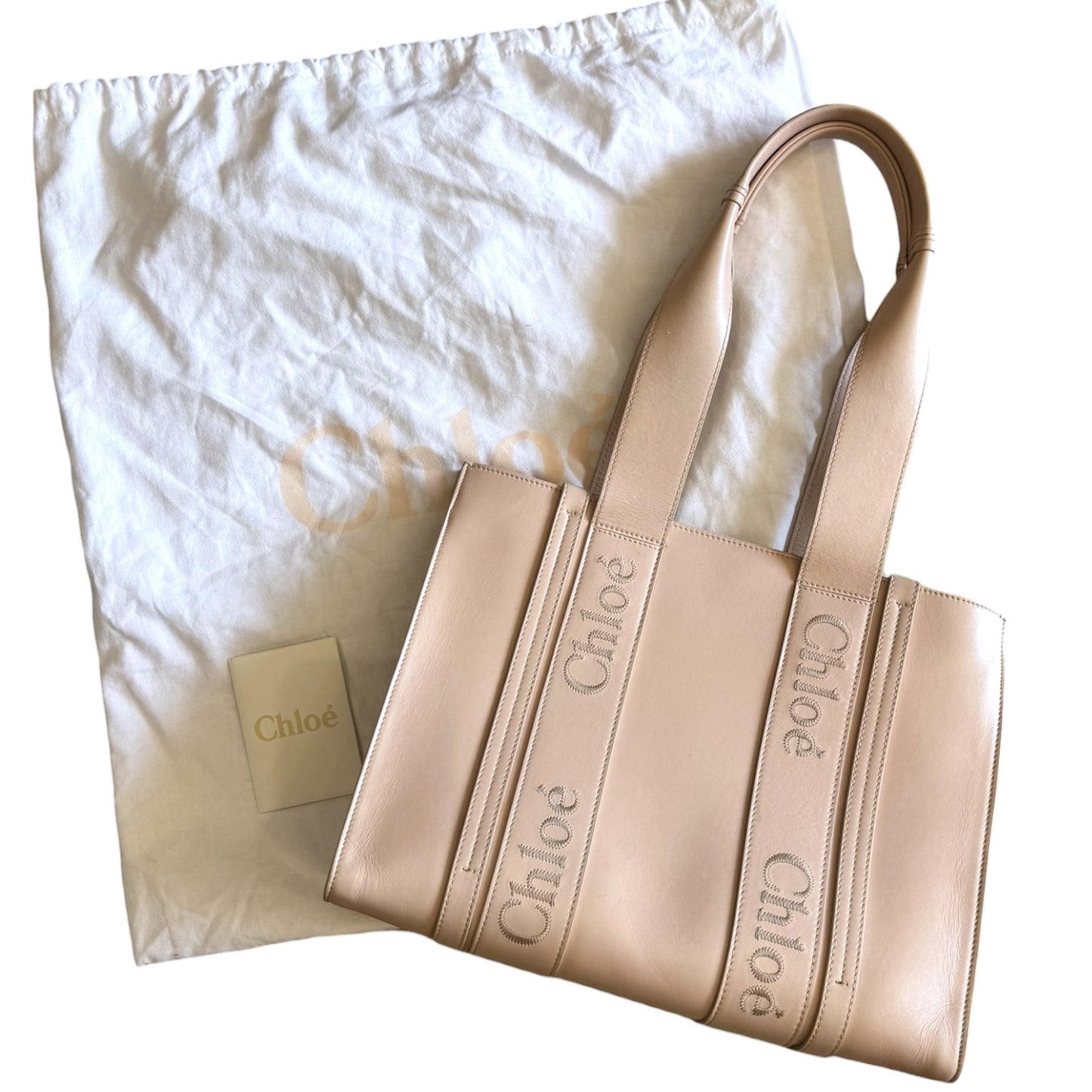Chloe Leather Woody Tote Bag