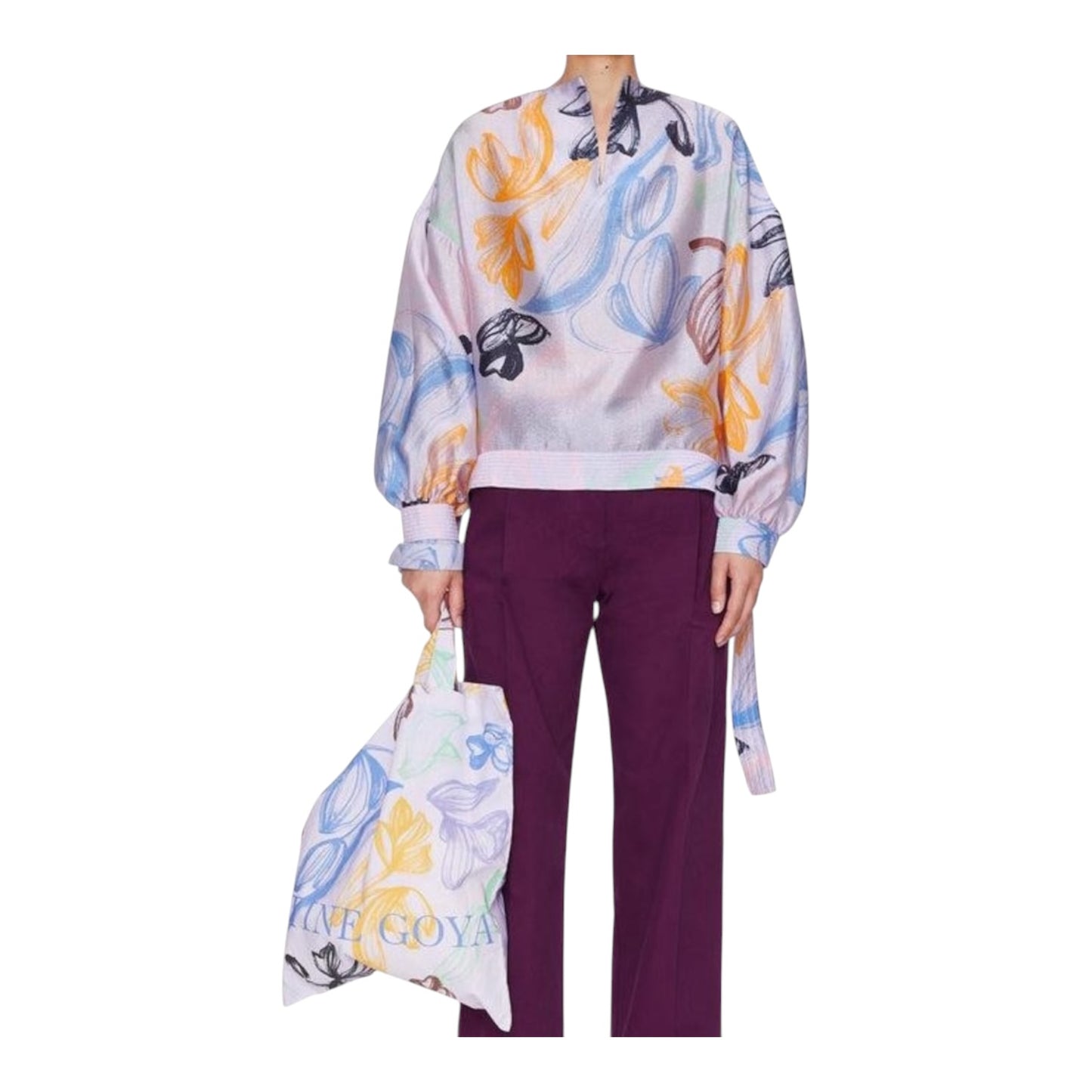 Stine Goya Emmylou Purple Patterned Top - 12/14