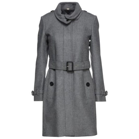 Burberry Grey Gibbsmore Coat - 10