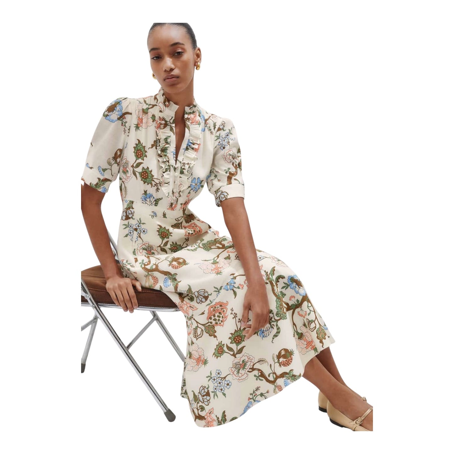 Me + Em Floral Garden Print Midi Dress - 10