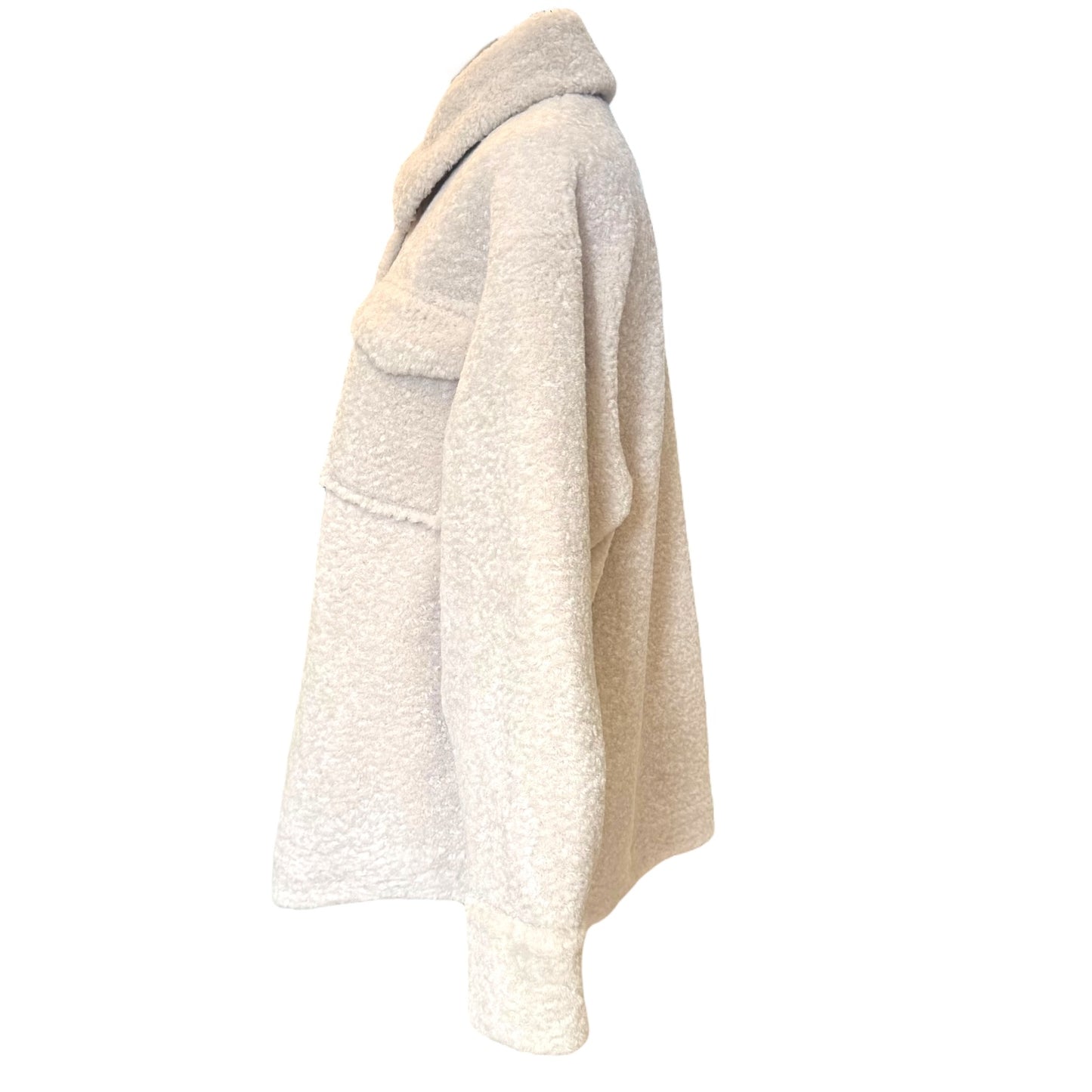 Maje Cream Shearling Coat - 12/14 - NEW