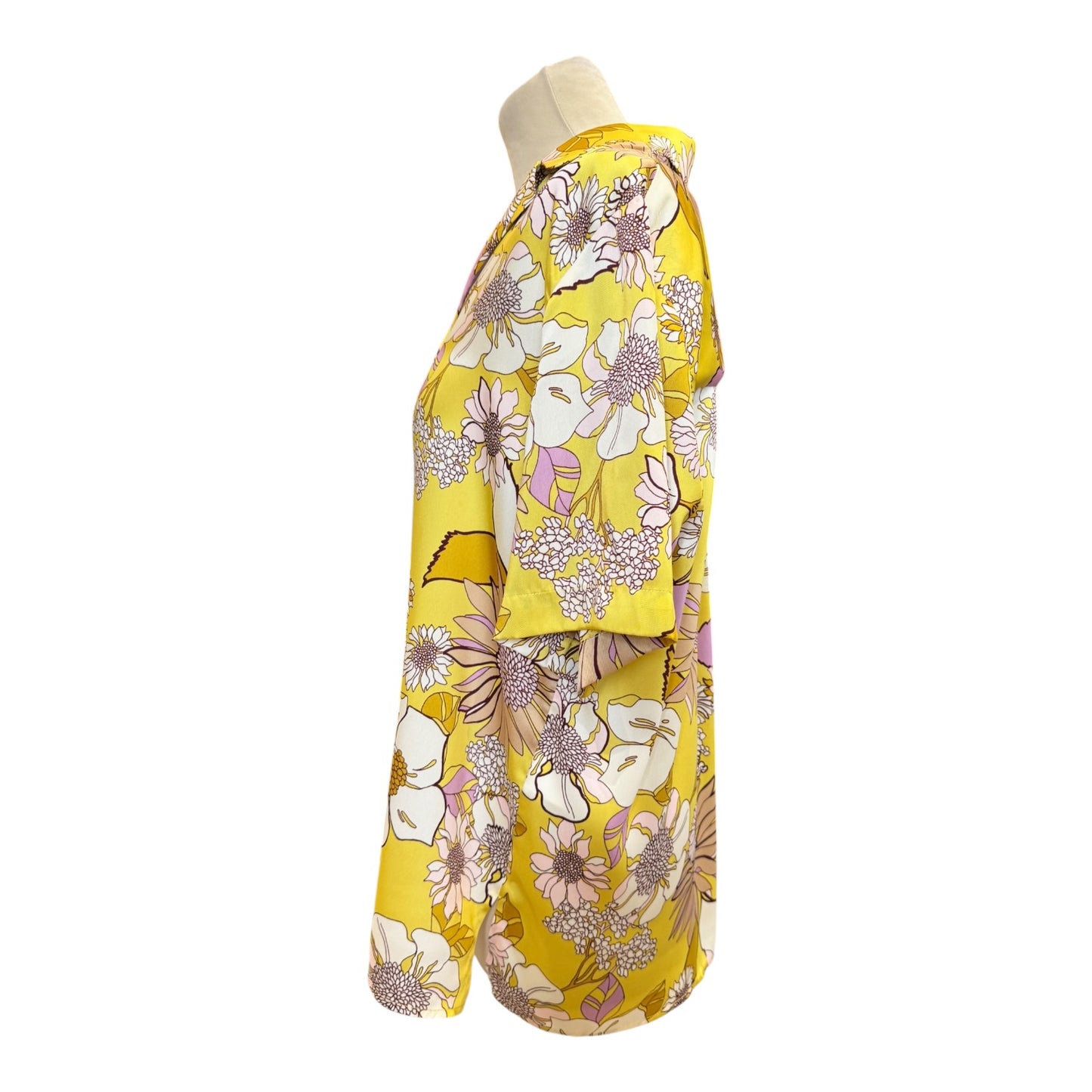 Sandro Yellow and Purple Satin Top - 14