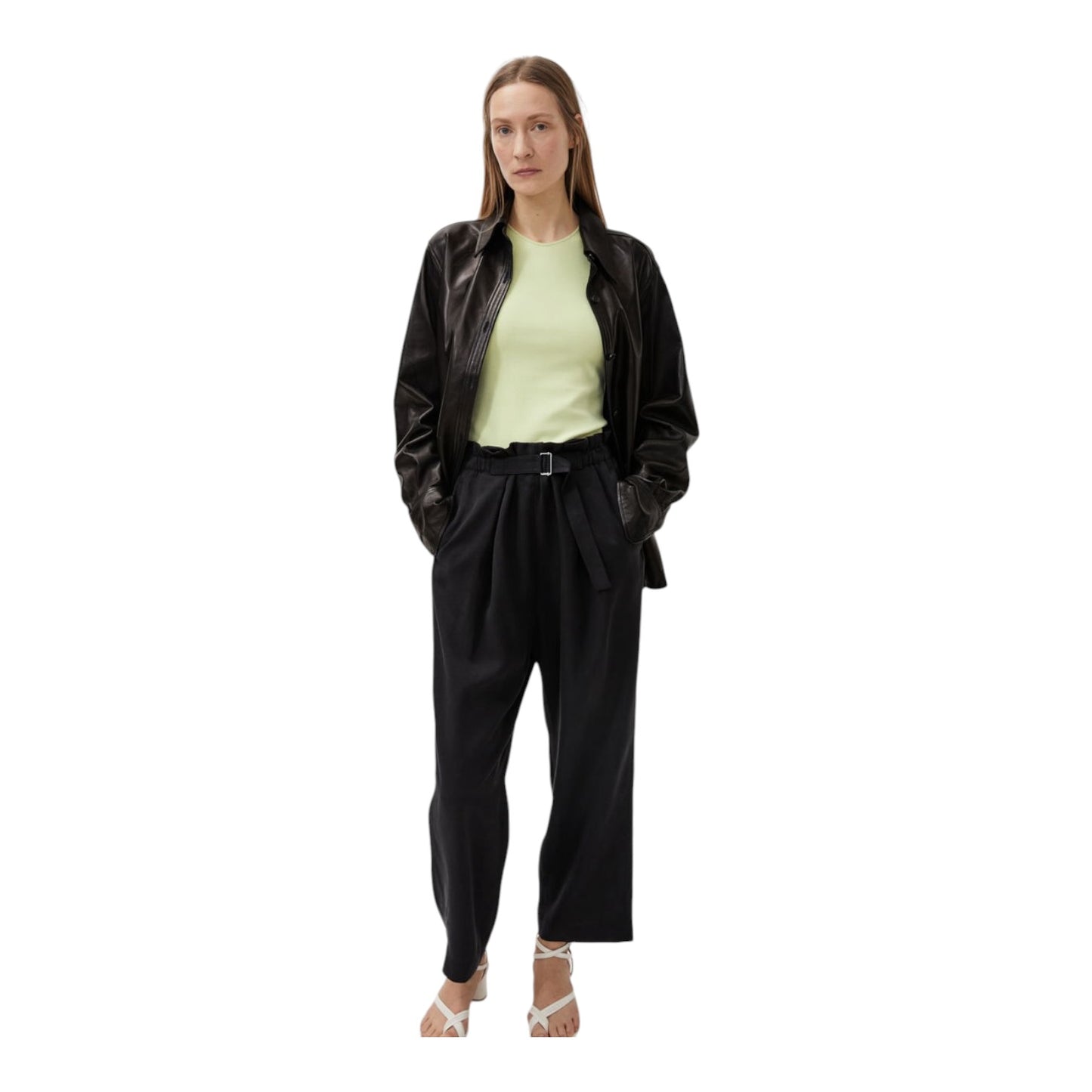 Arket Black Leather Shirt - 14/16