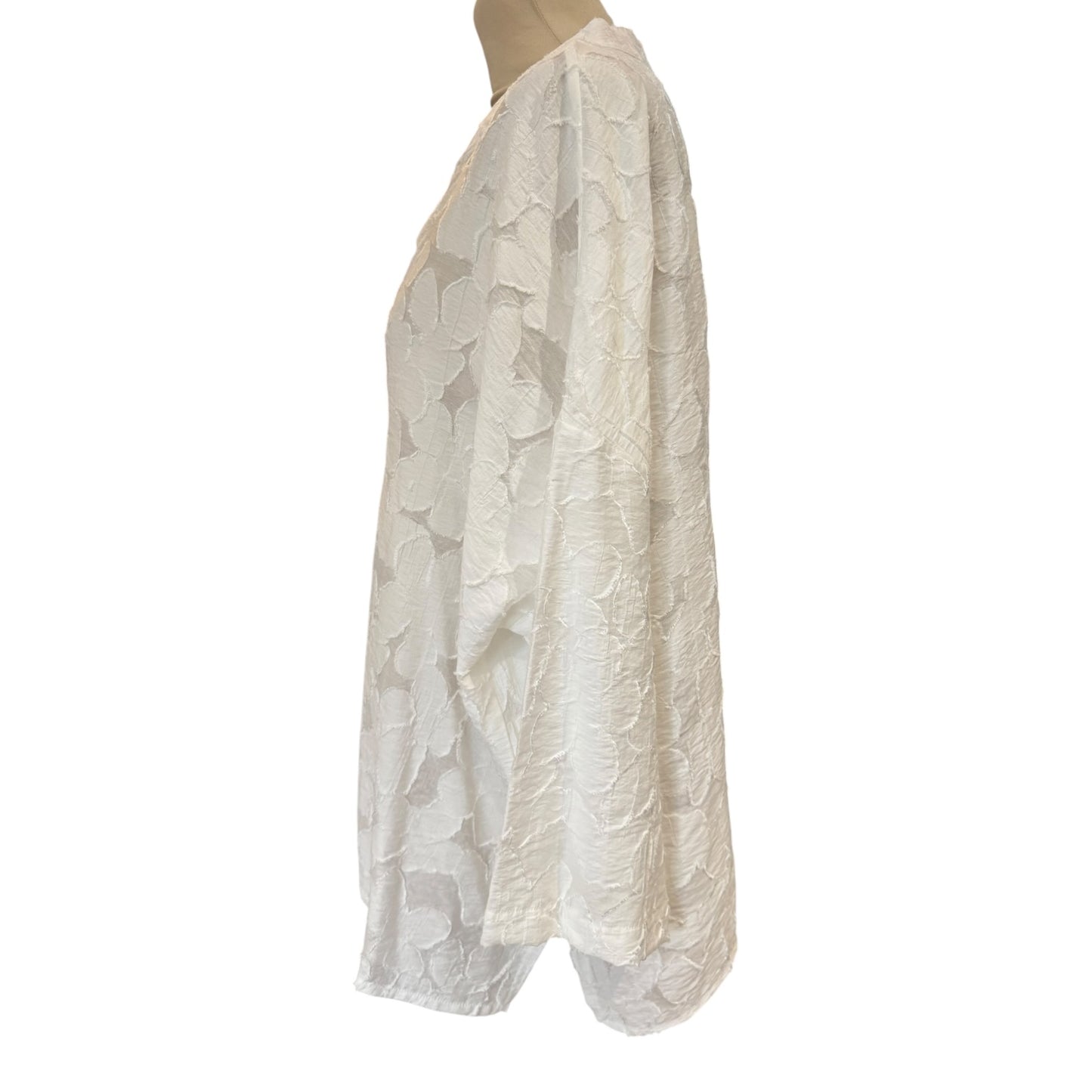Sahara Floral Burnout White Shirt - 18 - NEW