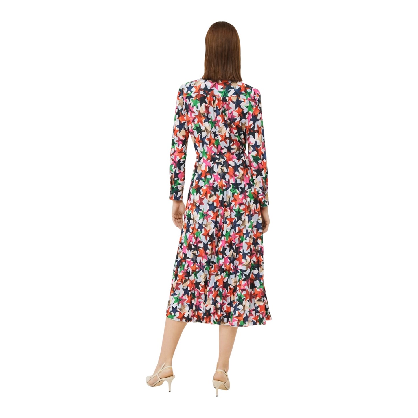 Marella Callas Fuchsia Pink Star Print Jersey Dress - 12