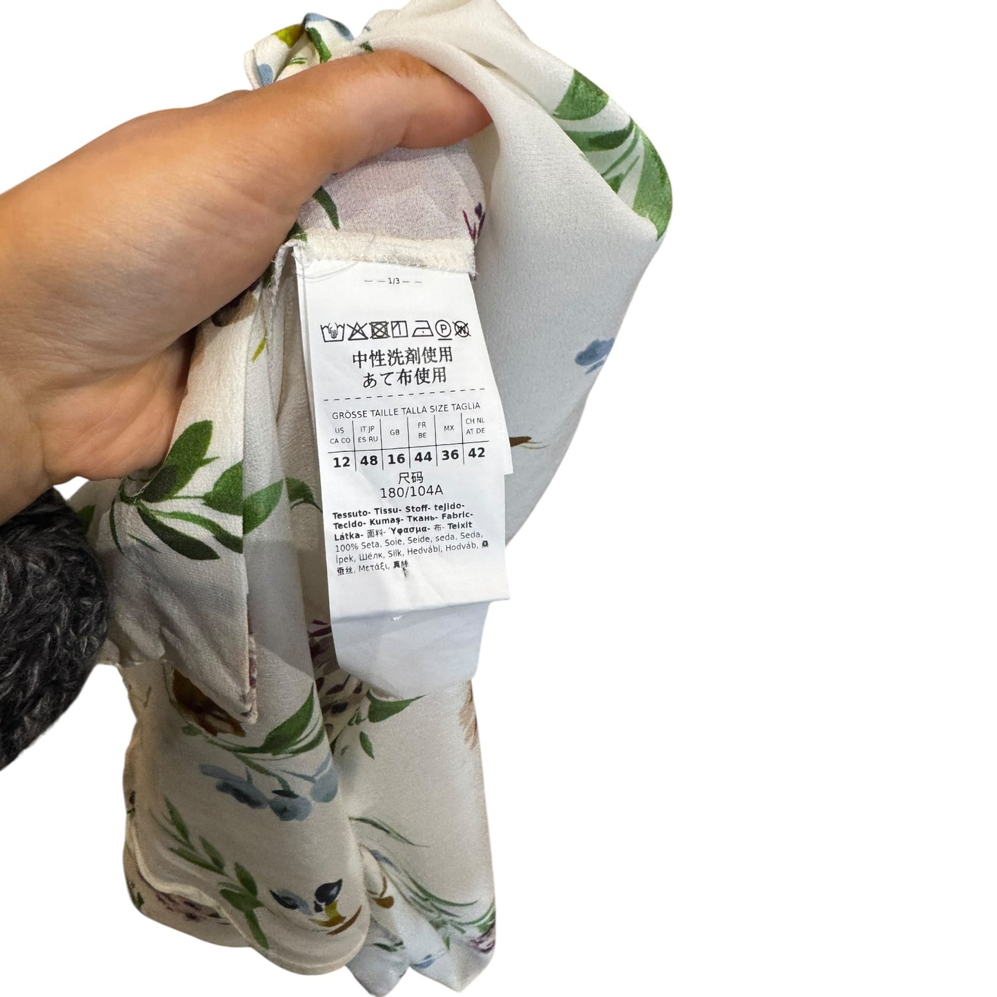 Marella Faretra Cream Floral Silk Blouse - 16