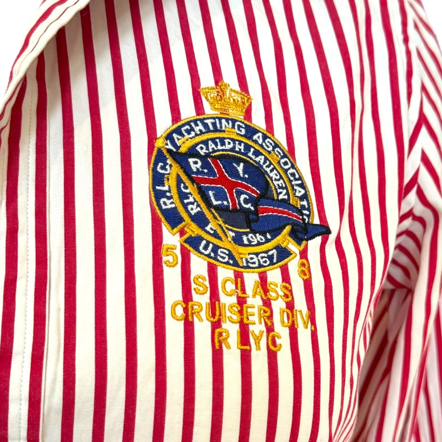 Ralph Lauren Red and White Stripe Shirt - 8