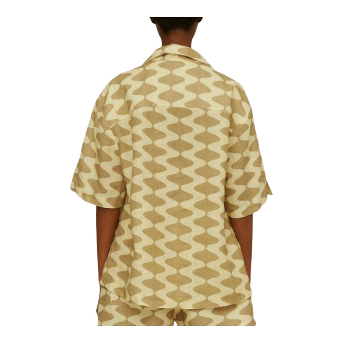 OAS Beige and Cream Linen Shirt - 10/12