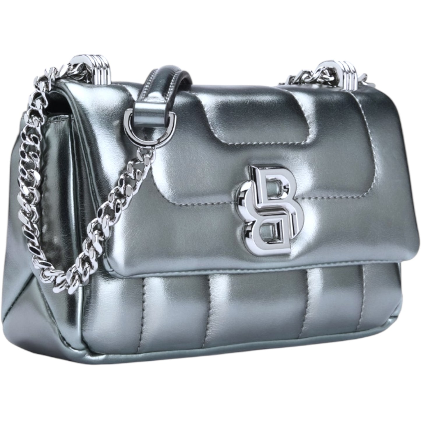 Boss Silver Shoulder Bag with Double B Logo
