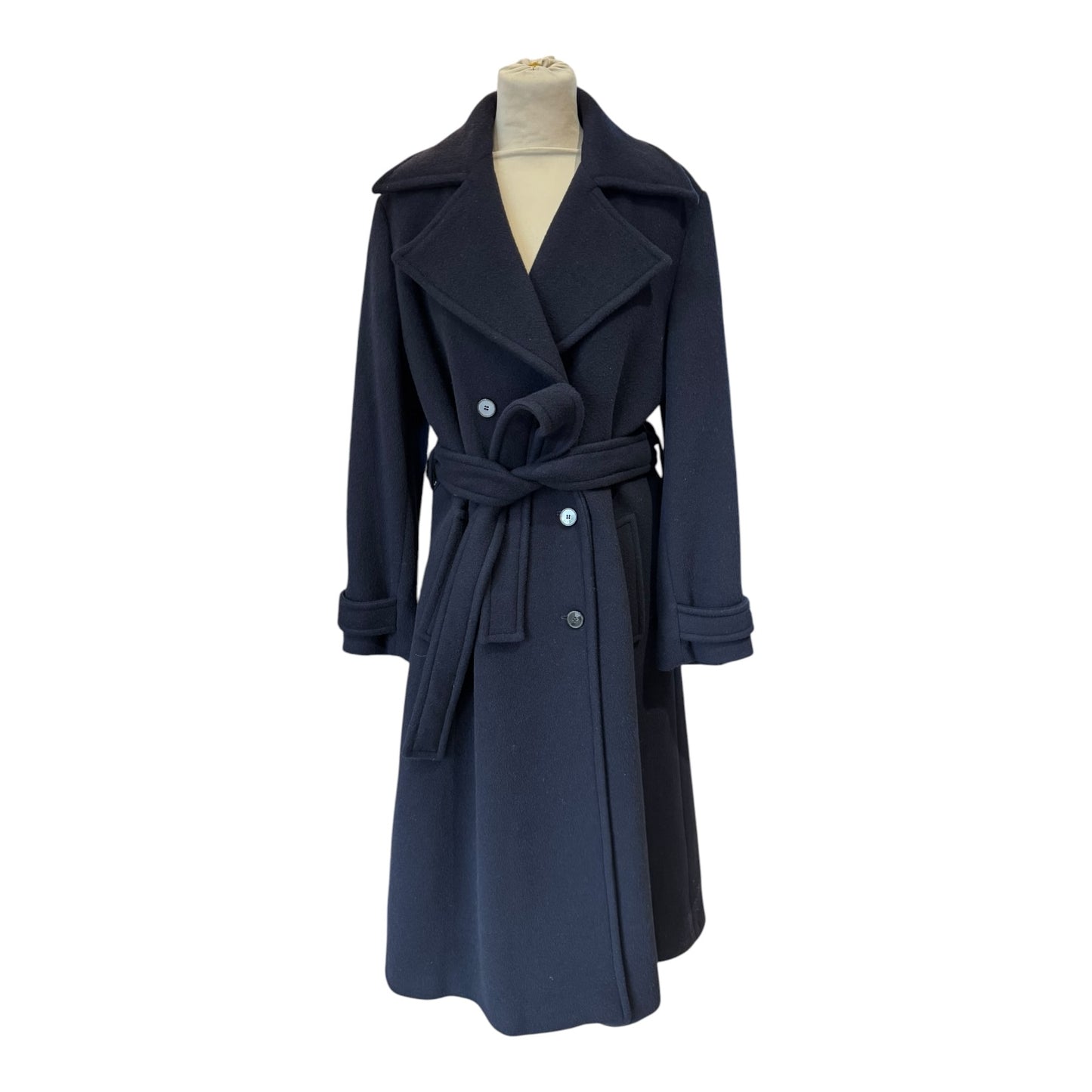 Marella Navy Wool Blend Double Breasted Coat - 10/12/14