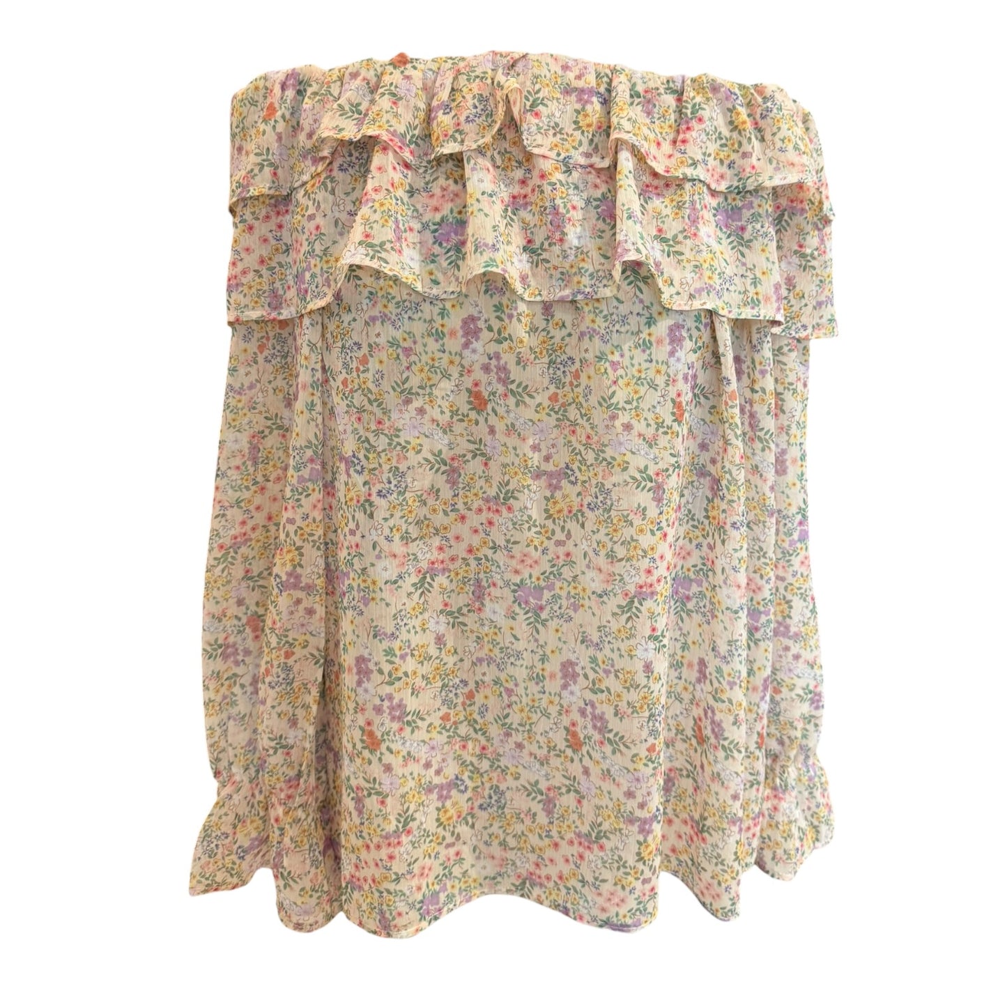 In April 1986 Floral Chiffon Top - 14