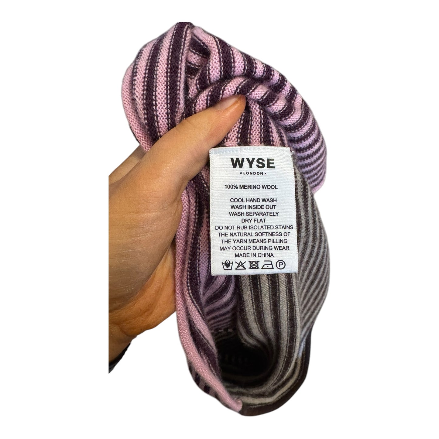 Wyse Josephine Pink and Burgundy Merino Wool Jumper - 10/12