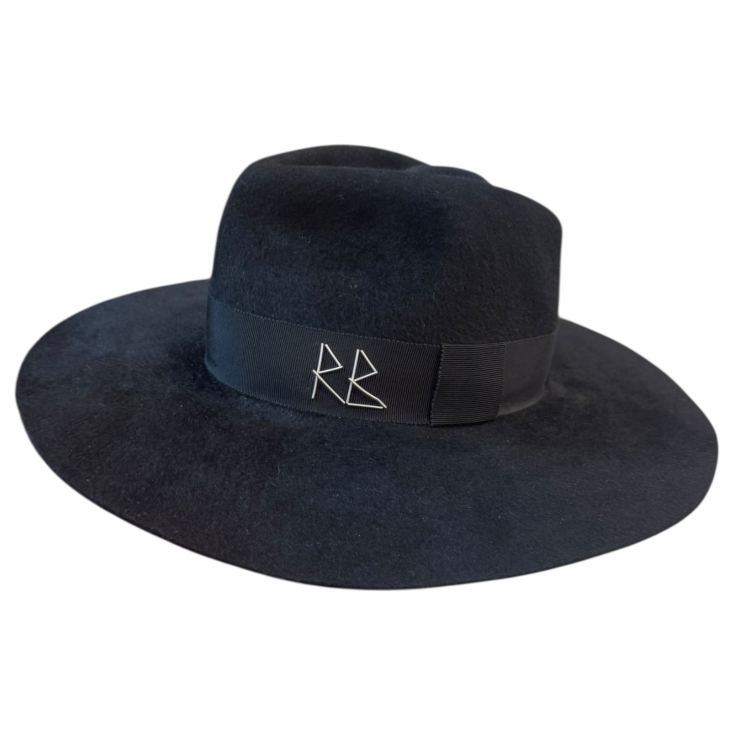Ruslan Baginskiy Black Fedora Hat Crystals And Pearls - L