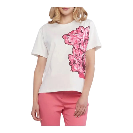 Weekend Max Mara Volume White Floral T-Shirt - 12 - NEW