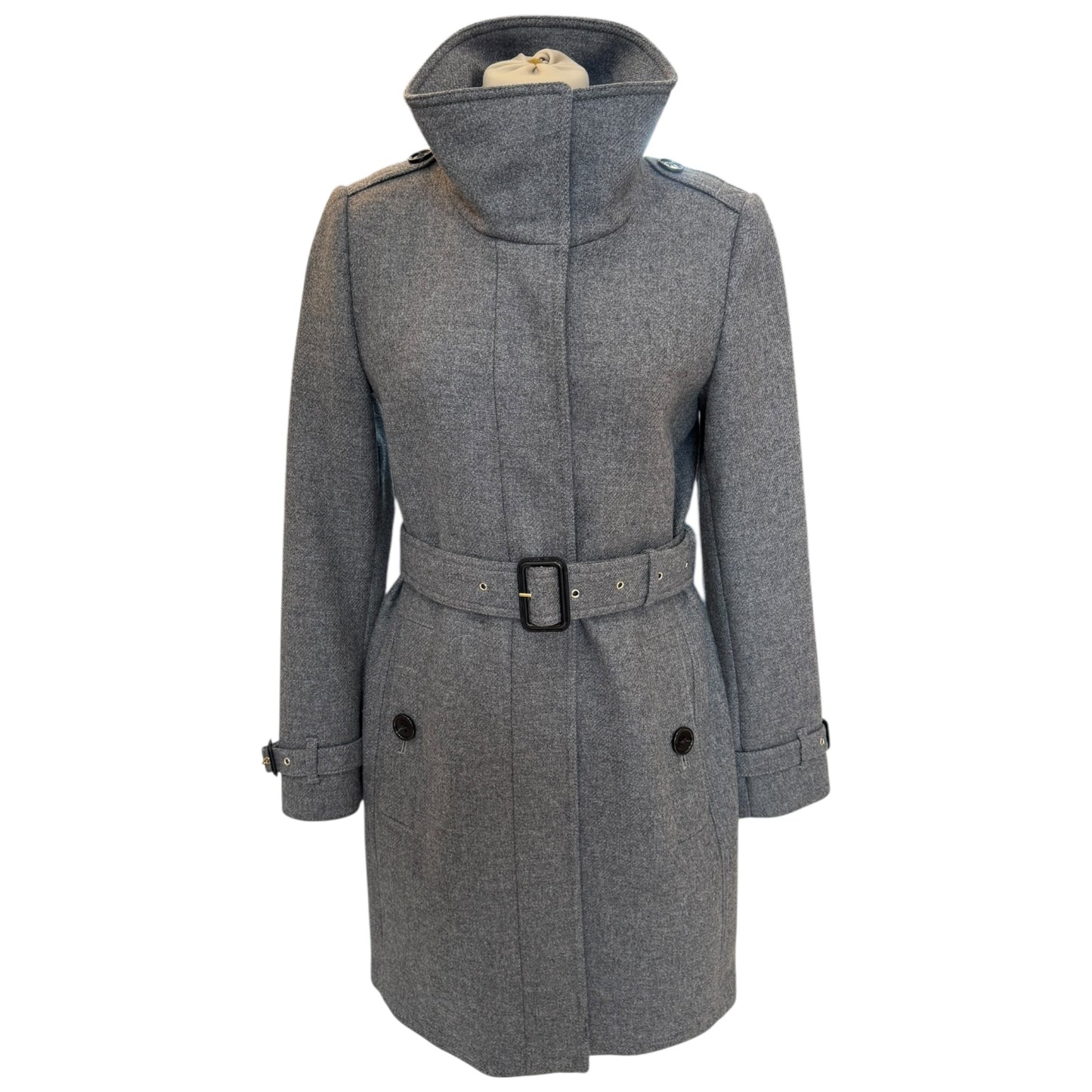 Burberry Grey Gibbsmore Coat - 10