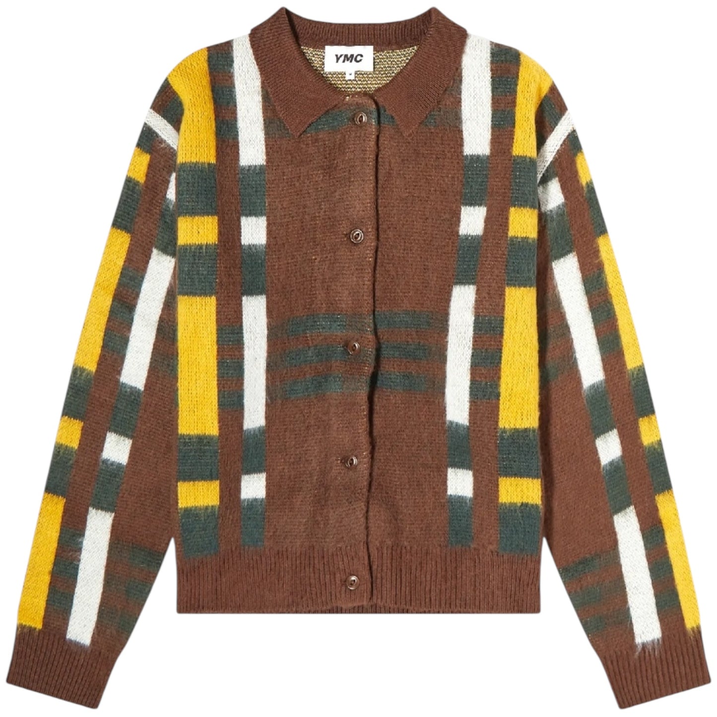 YMC Brown Patterned Rat Pack Cardigan - 12/14