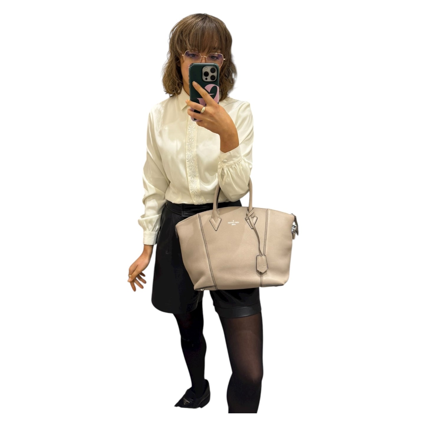 Louis Vuitton Lockit MM in Neutral, Calfskin Leather