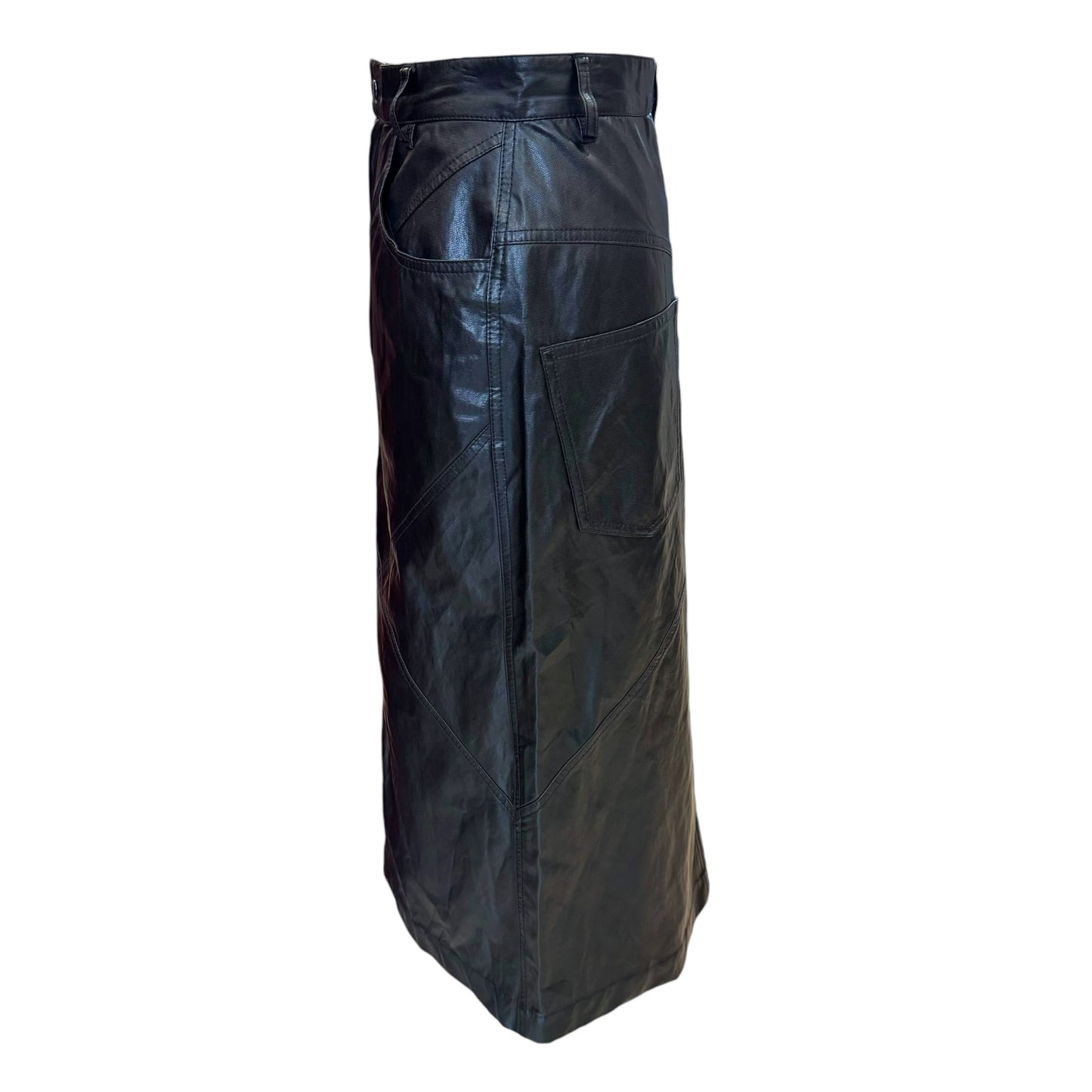 Isabel Marant Black Pleather Skirt - 8