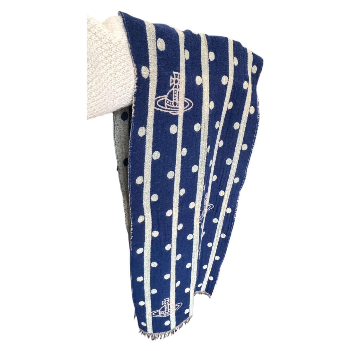 Vivienne Westwood Navy Wool Scarf