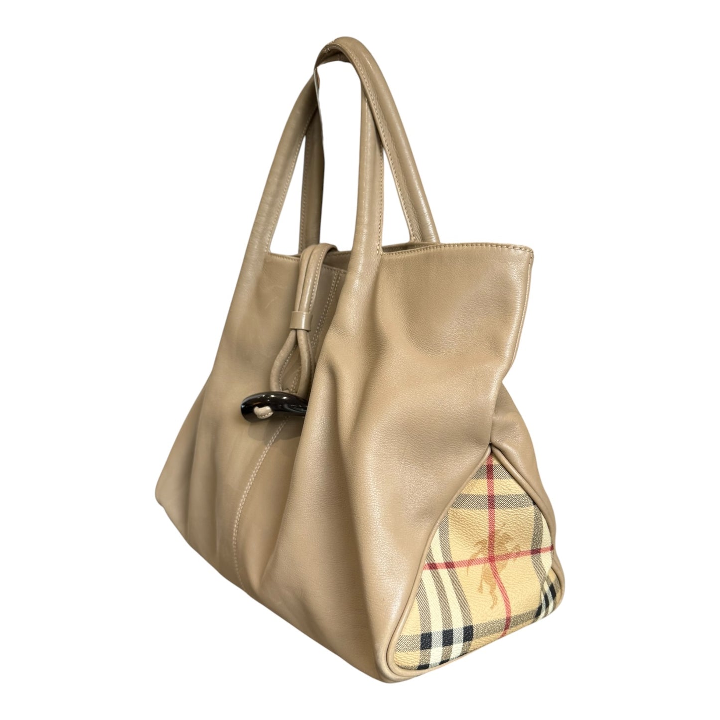Burberry Horn Toggle Taupe Bag