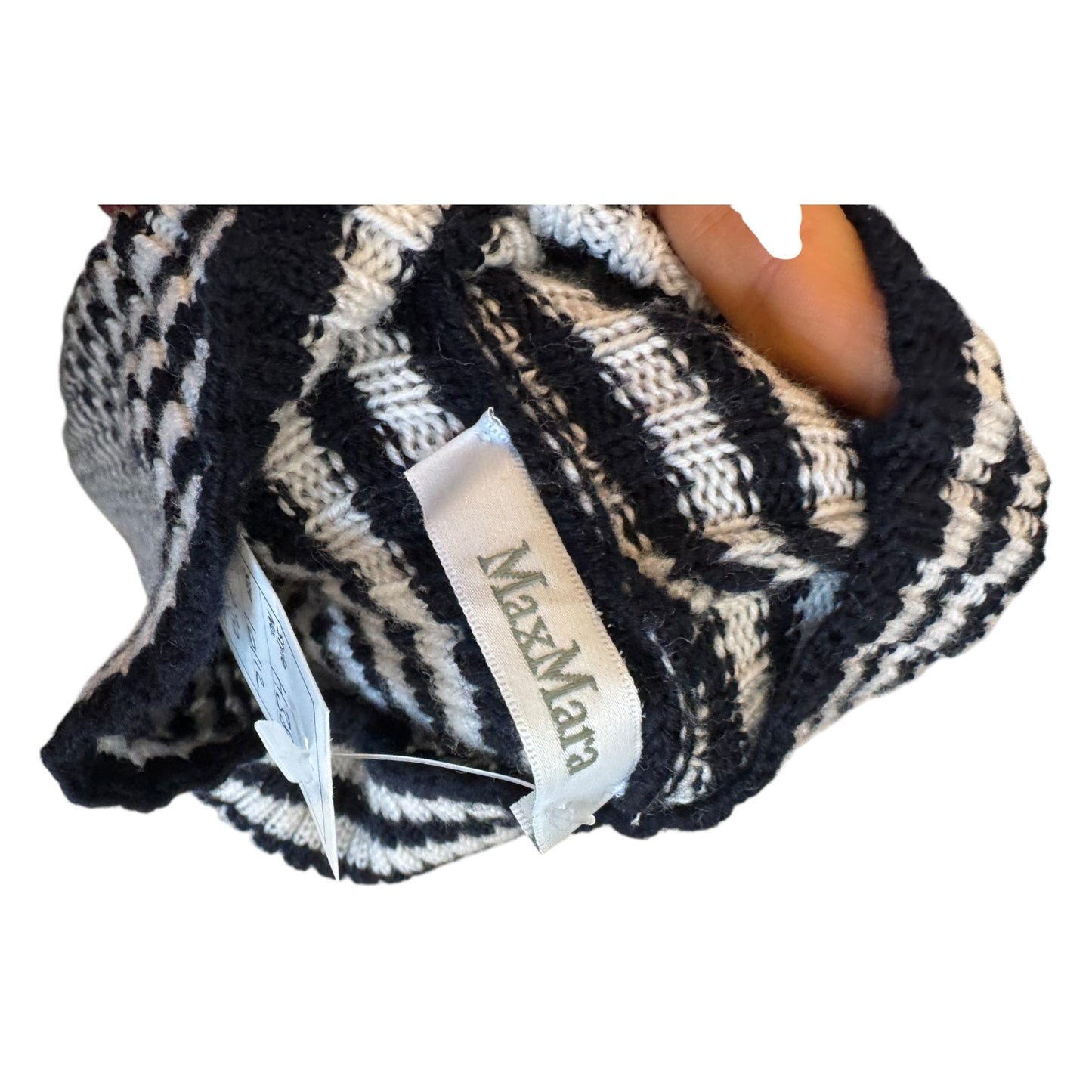 Max Mara Merino Wool Navy and White Stripe Sweater - 10/12