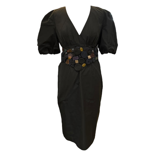 Hoss Black Dress with Embellished Belt - 10