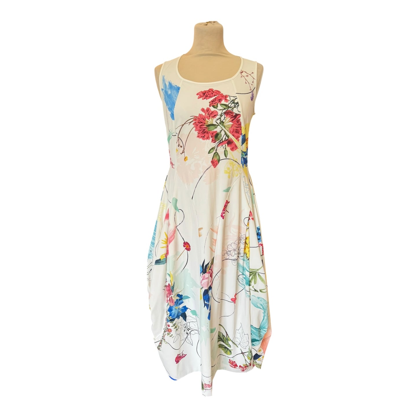 High At Length Floral Sleeveless Midi Dress - 12