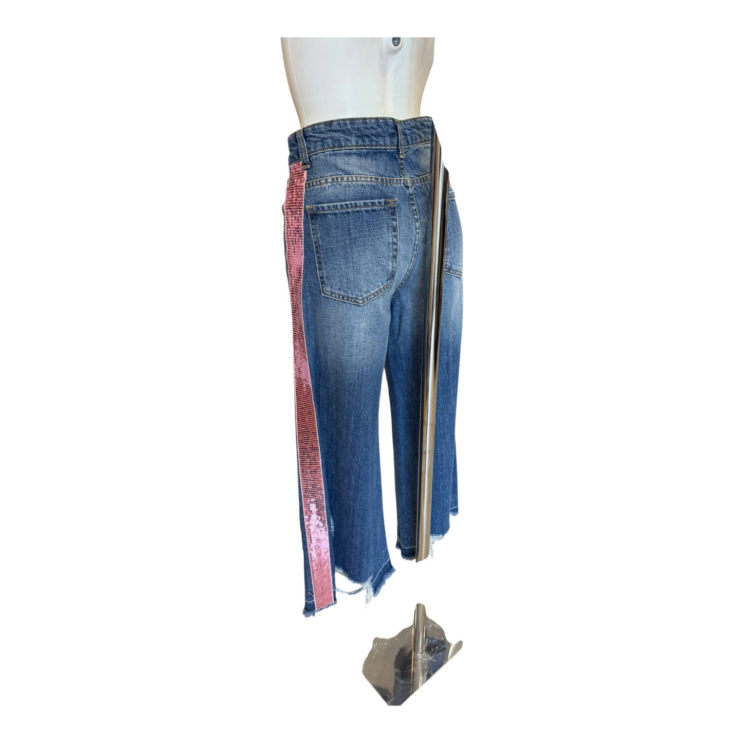 Motel Jeans with Pink Sequin Trim - 10