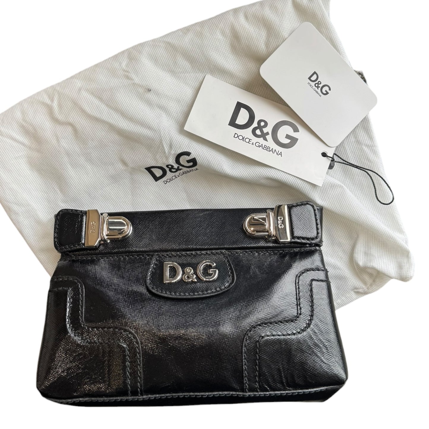 D&G Black Pinch Purse Clutch