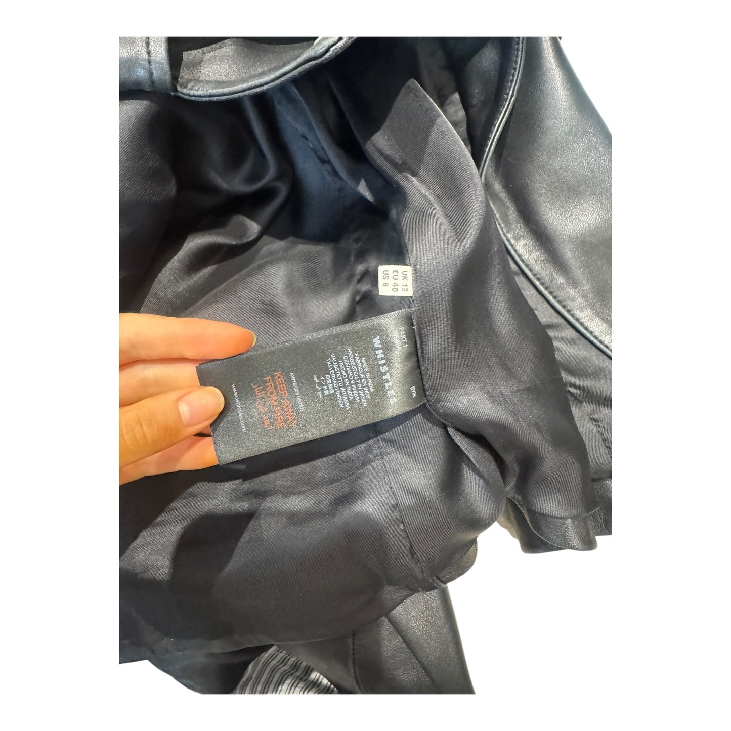 Whistles Black Leather Jacket - 12
