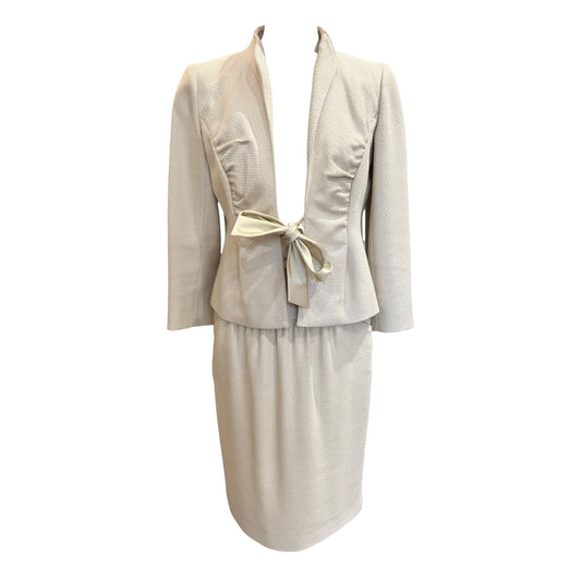 Valentino Cream Silk Skirt Suit - 10