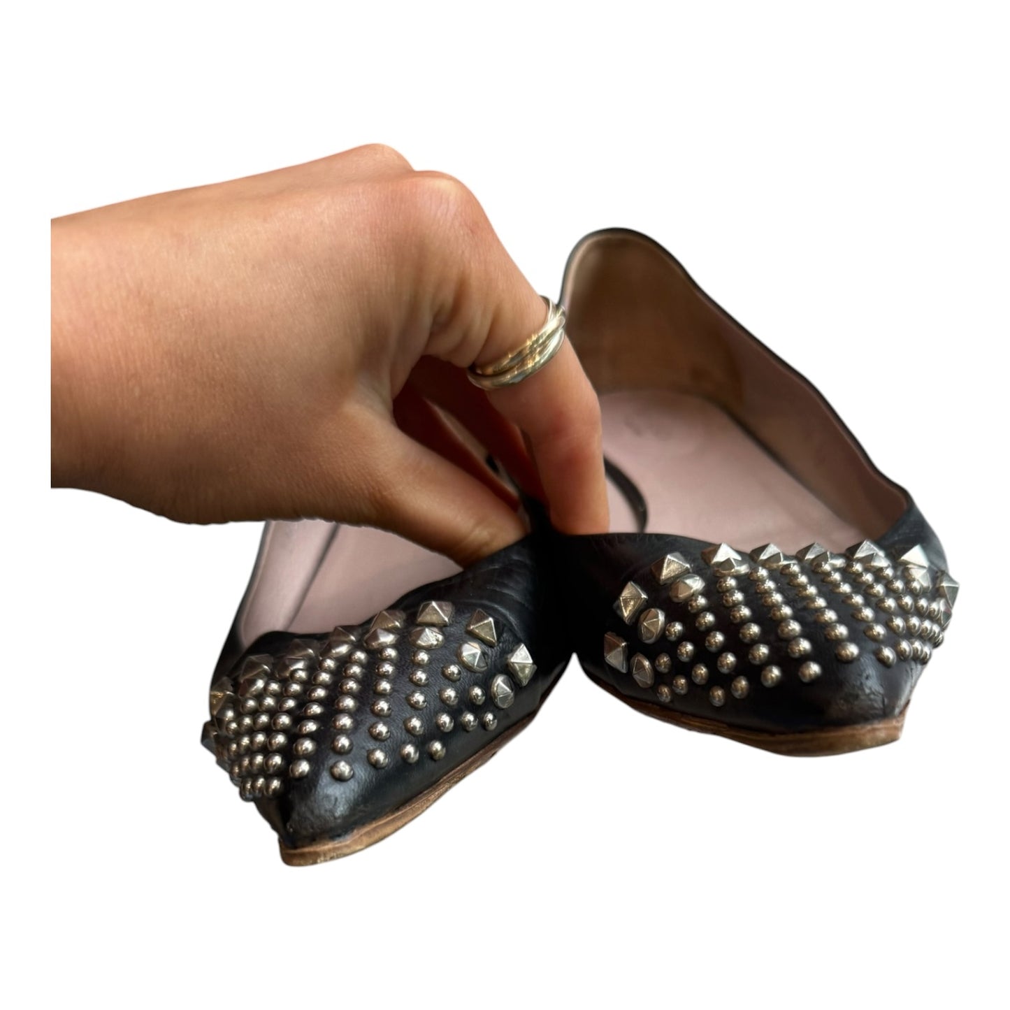 Gucci 'Caroline' Studded Flats - 38/5