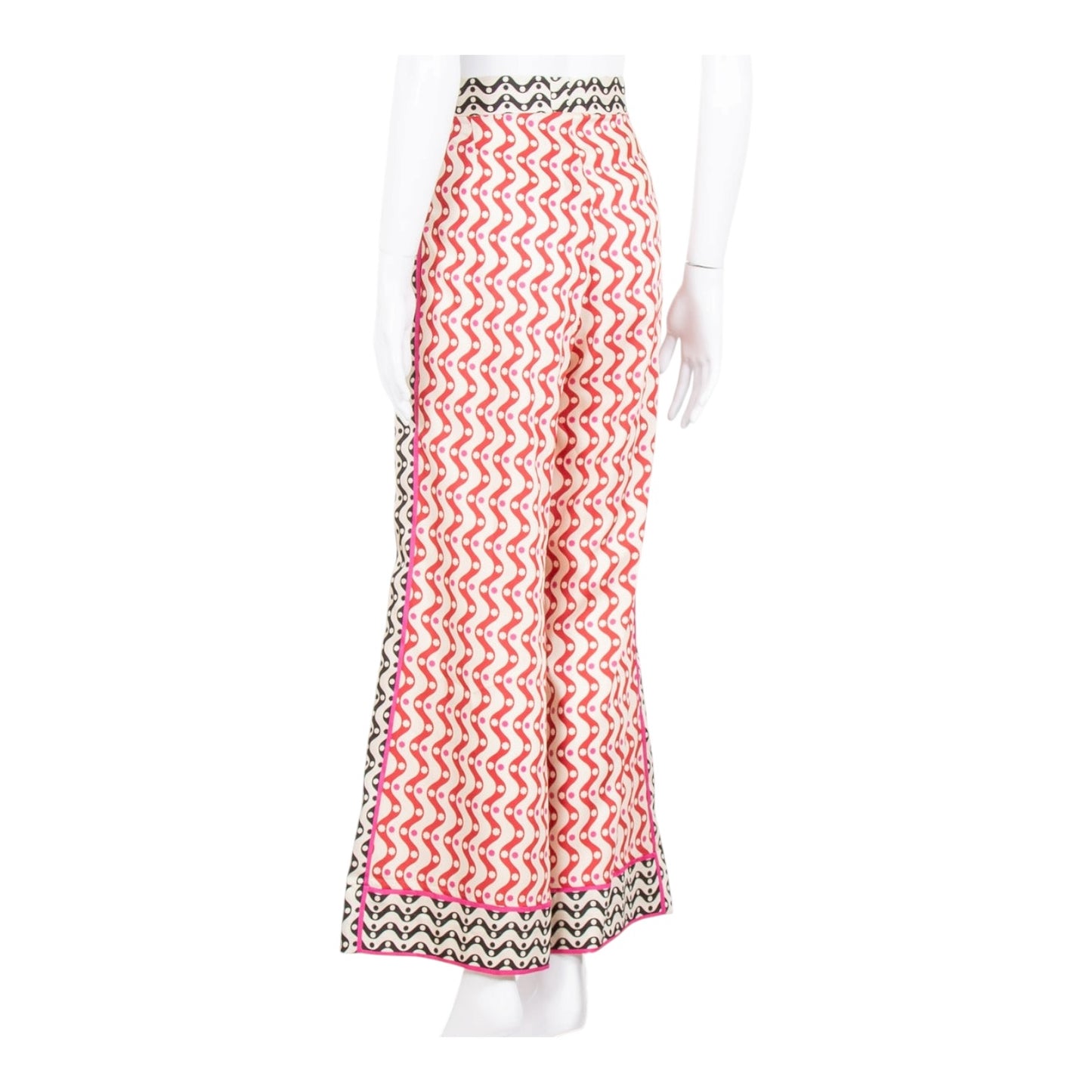 Sandro x Louis Barthelemy Pink Red Pattern Trousers - 10