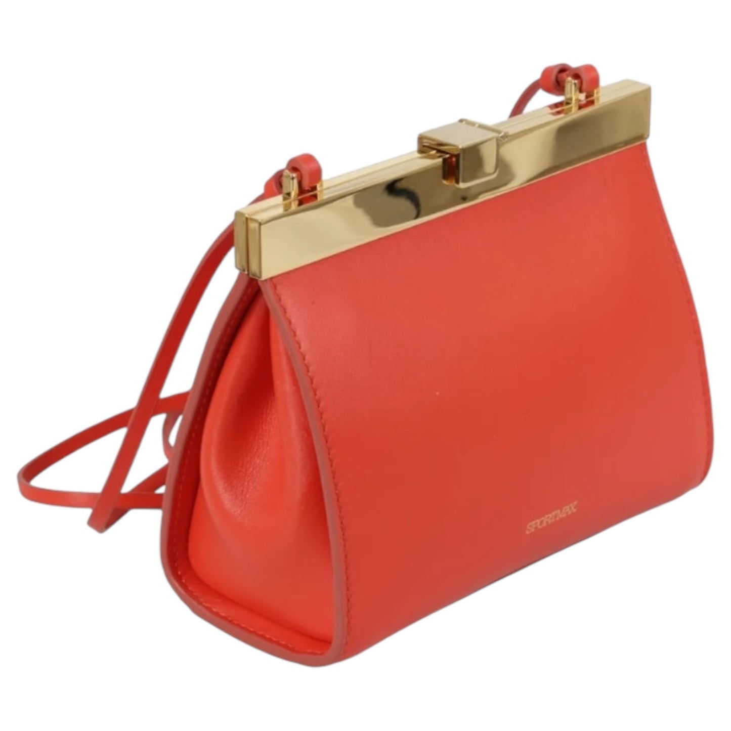 Sportmax Lizzie Kiss-Lock Crossbody Bag in Orange