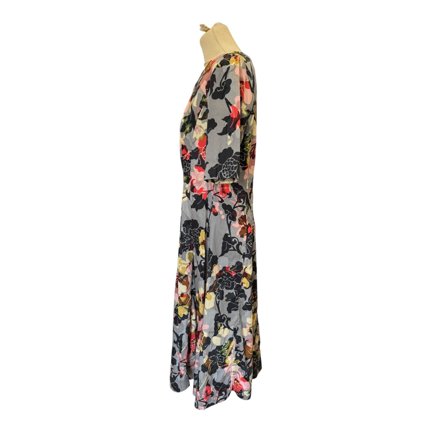 Toast Grey Floral Dress - 12