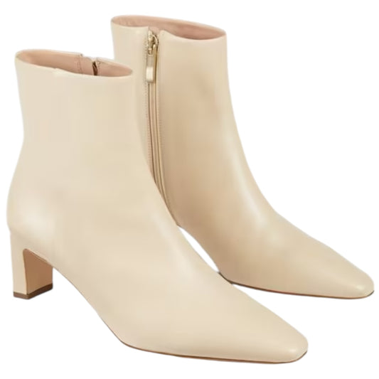 LK Bennett Margaux Sand Leather Blunt Toe Boots - 39 / 6