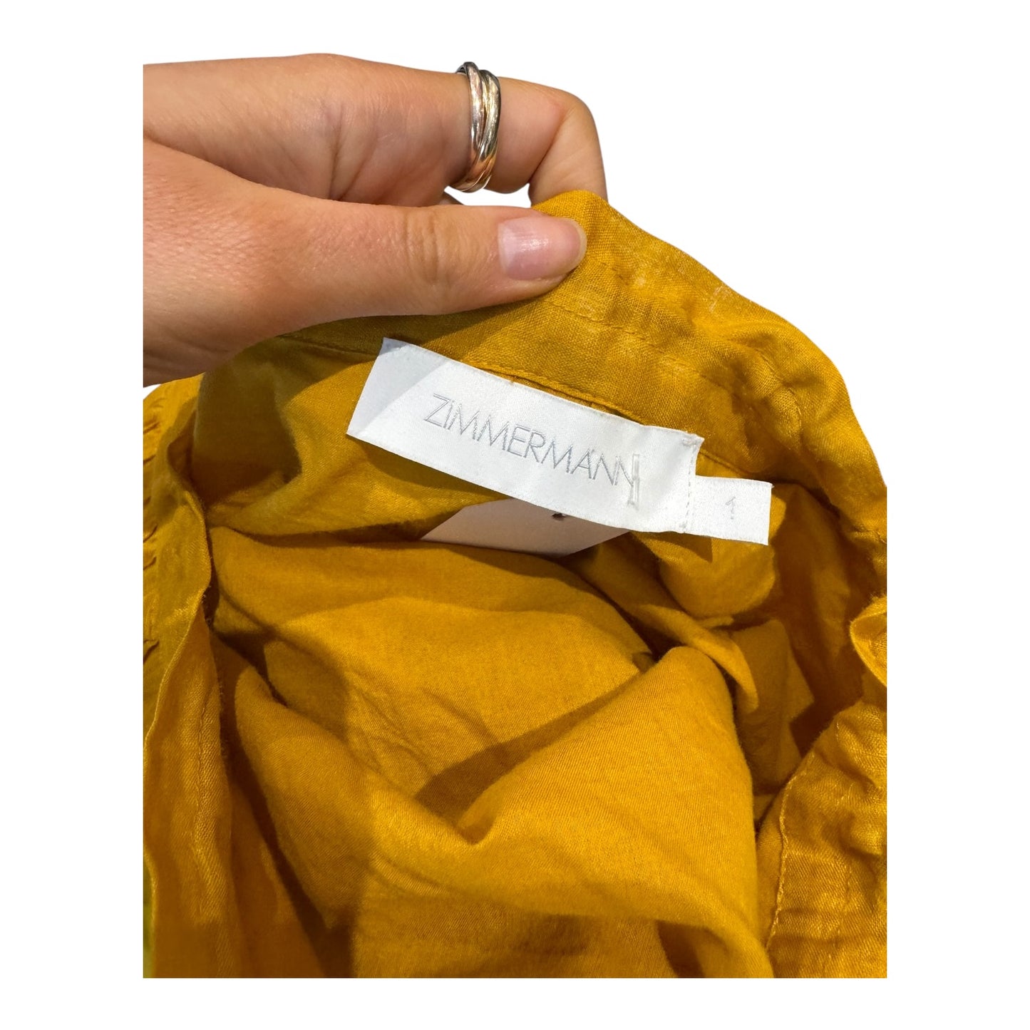 Zimmermann Mustard Teddy Scallop Midi Skirt - 8/10