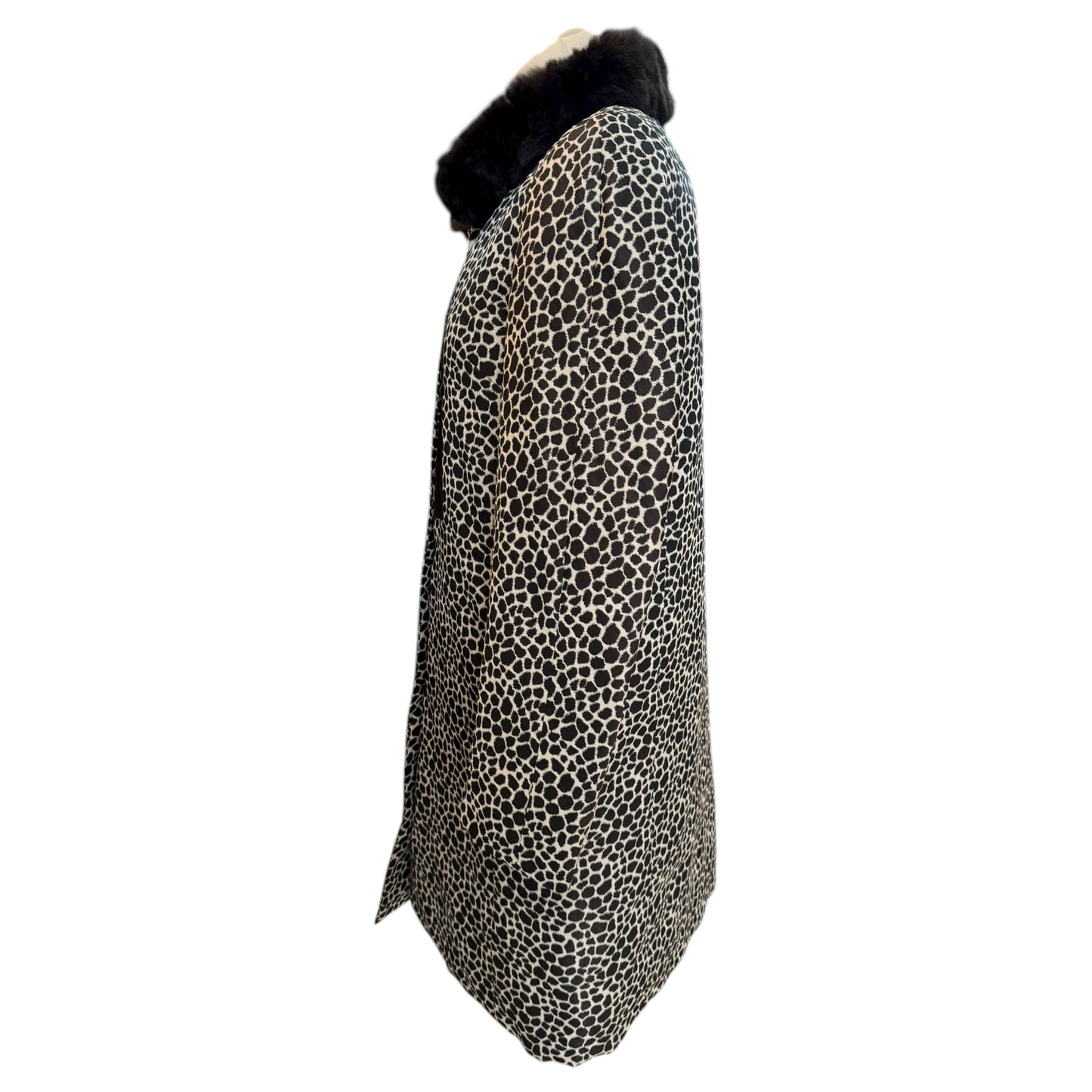 Weekend Max Mara Black and Cream Animal Print Puffer - 10